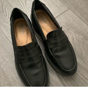 Clarks Classic Black Slip-On Loafers